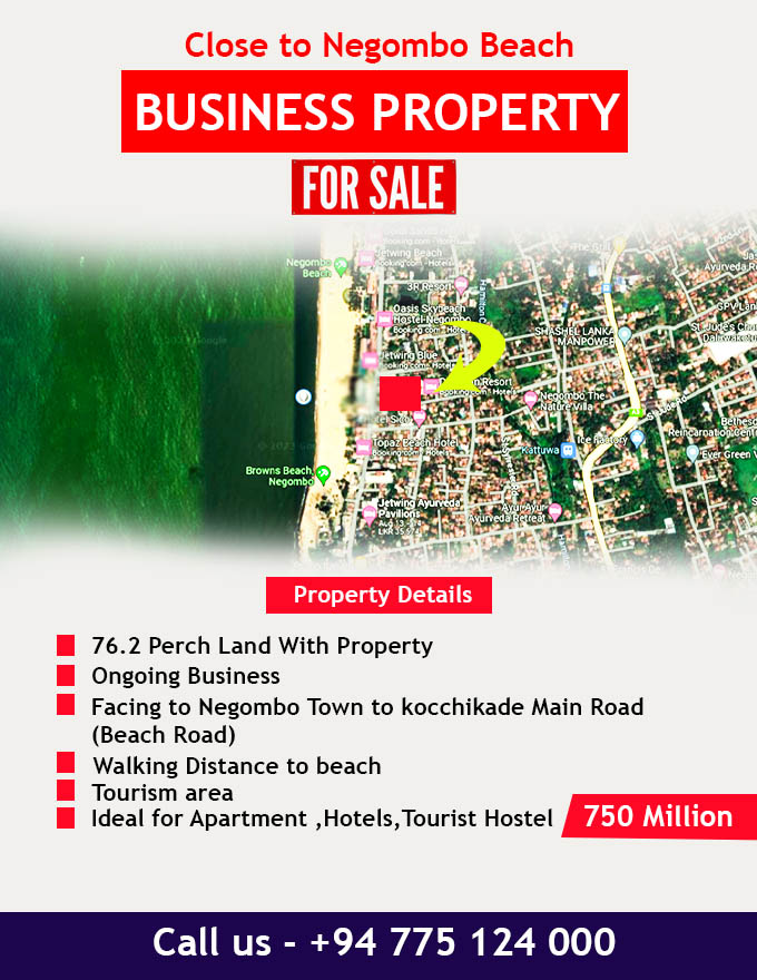 negombo land for sale negombo business property for sale beach side